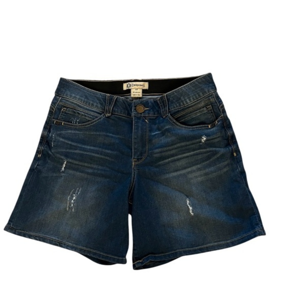 DEMOCRACY “Ab”Solution medium wash lightly distressed 7” jeans shorts 12